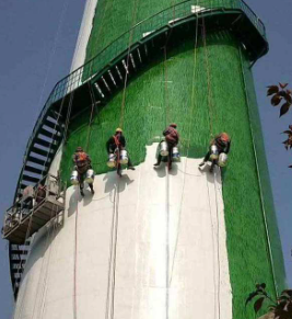 凉水塔防腐施工防坠器守护工人安全